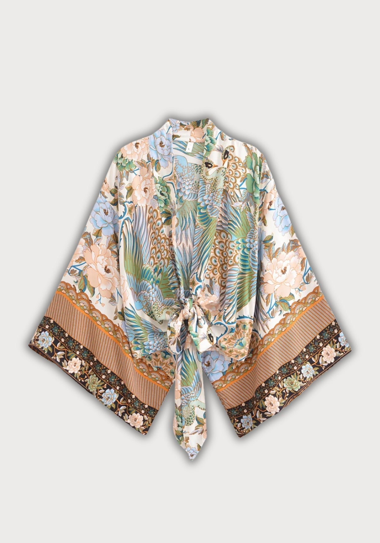 Kimono court cache-cœur | Shirohime Blanc perle / S