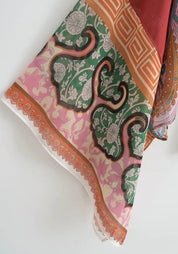 Kimono court rouge cache-cœur bohème Terracotta / Unique