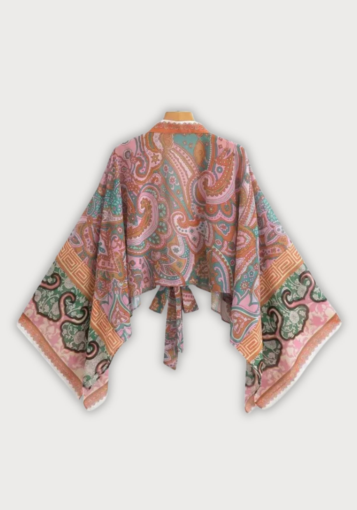 Kimono court rouge cache-cœur bohème Terracotta / Unique