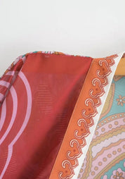Kimono court rouge cache-cœur bohème Terracotta / Unique