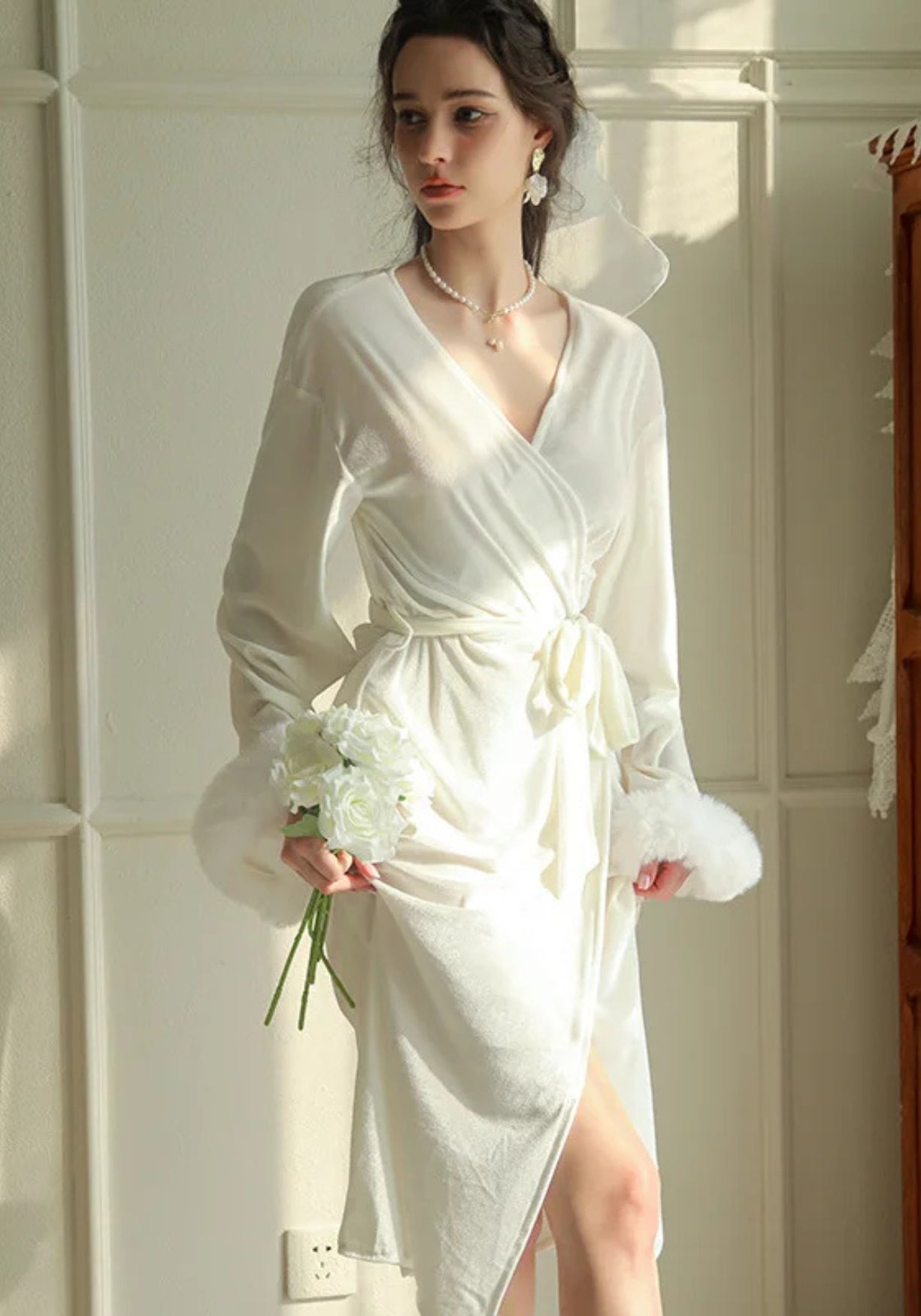 Winter Kimono | Raina Pearl White / S Winter Kimono | Raina Pearl White / S