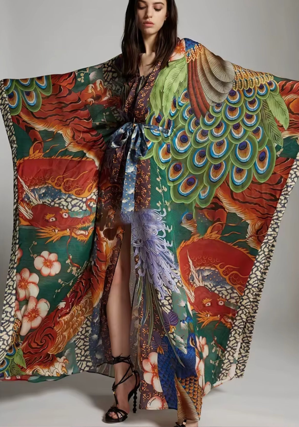 Kimono long | Enmei Vert foncé / Unique
