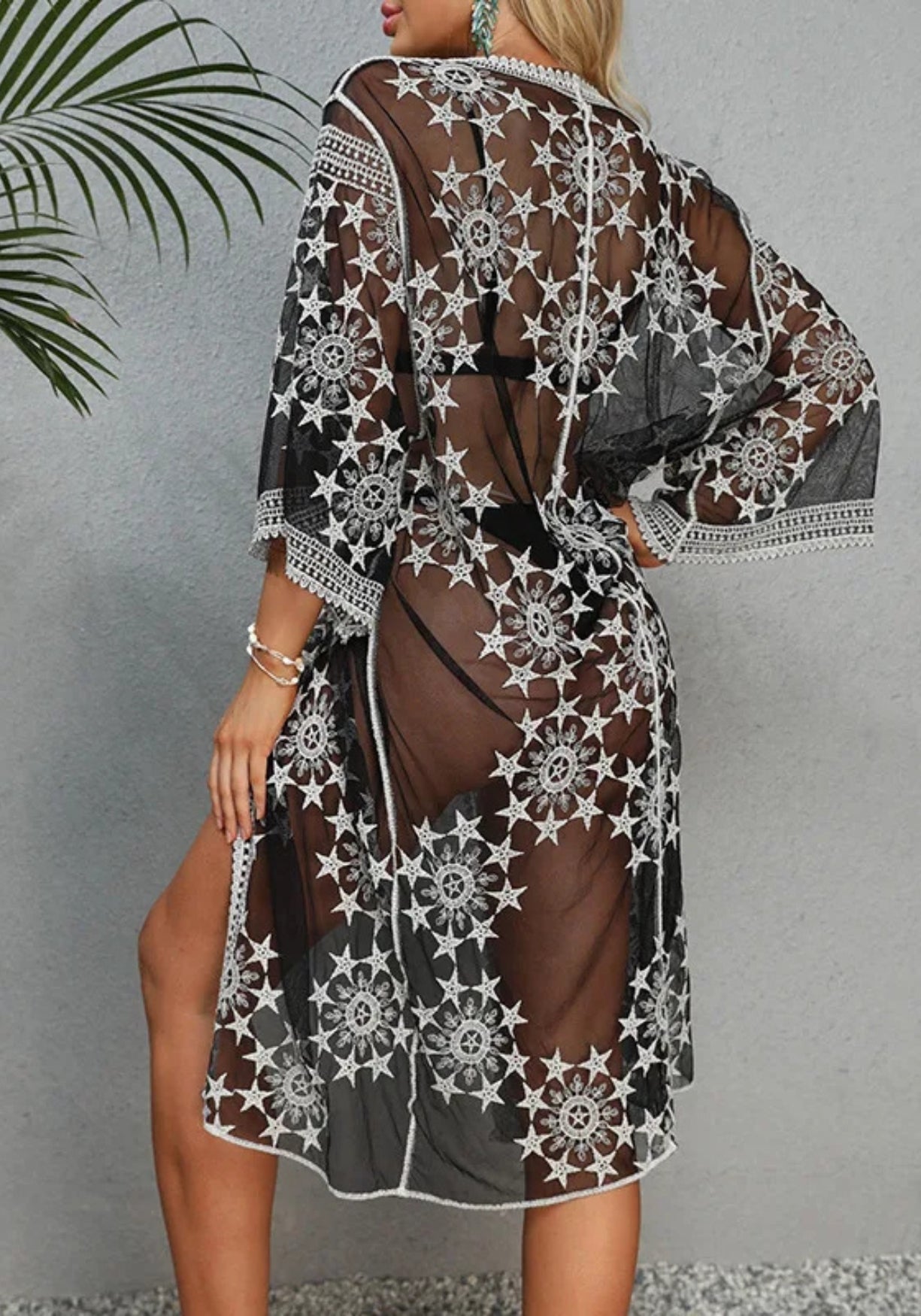 Kimono noir transparent | Constella Noir / Unique