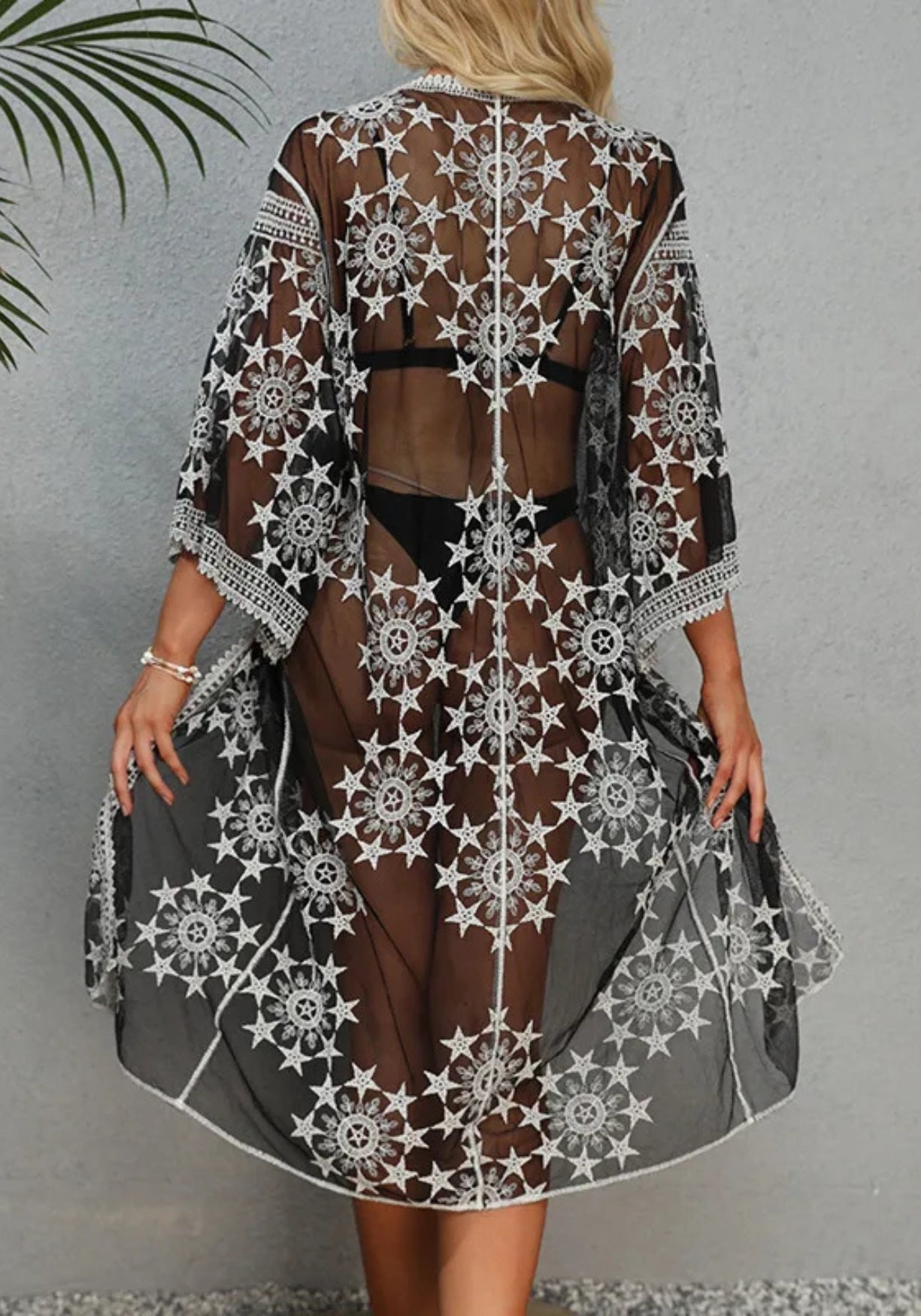 Kimono noir transparent | Constella Noir / Unique