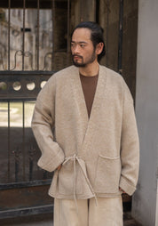 pull kimono laine gris cache coeur