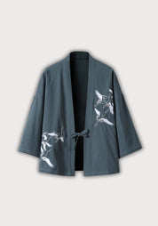 Veste kimono brodée bleu clair avelin