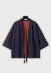Veste kimono jean rouge denim
