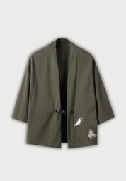 veste kimono verte Faucon céleste