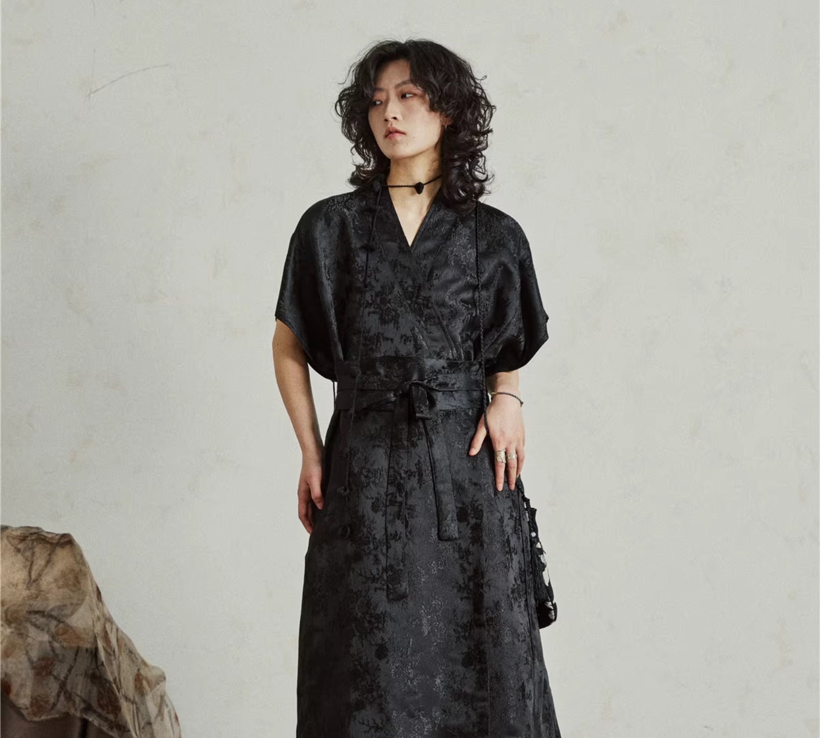 robe kimono noire femme