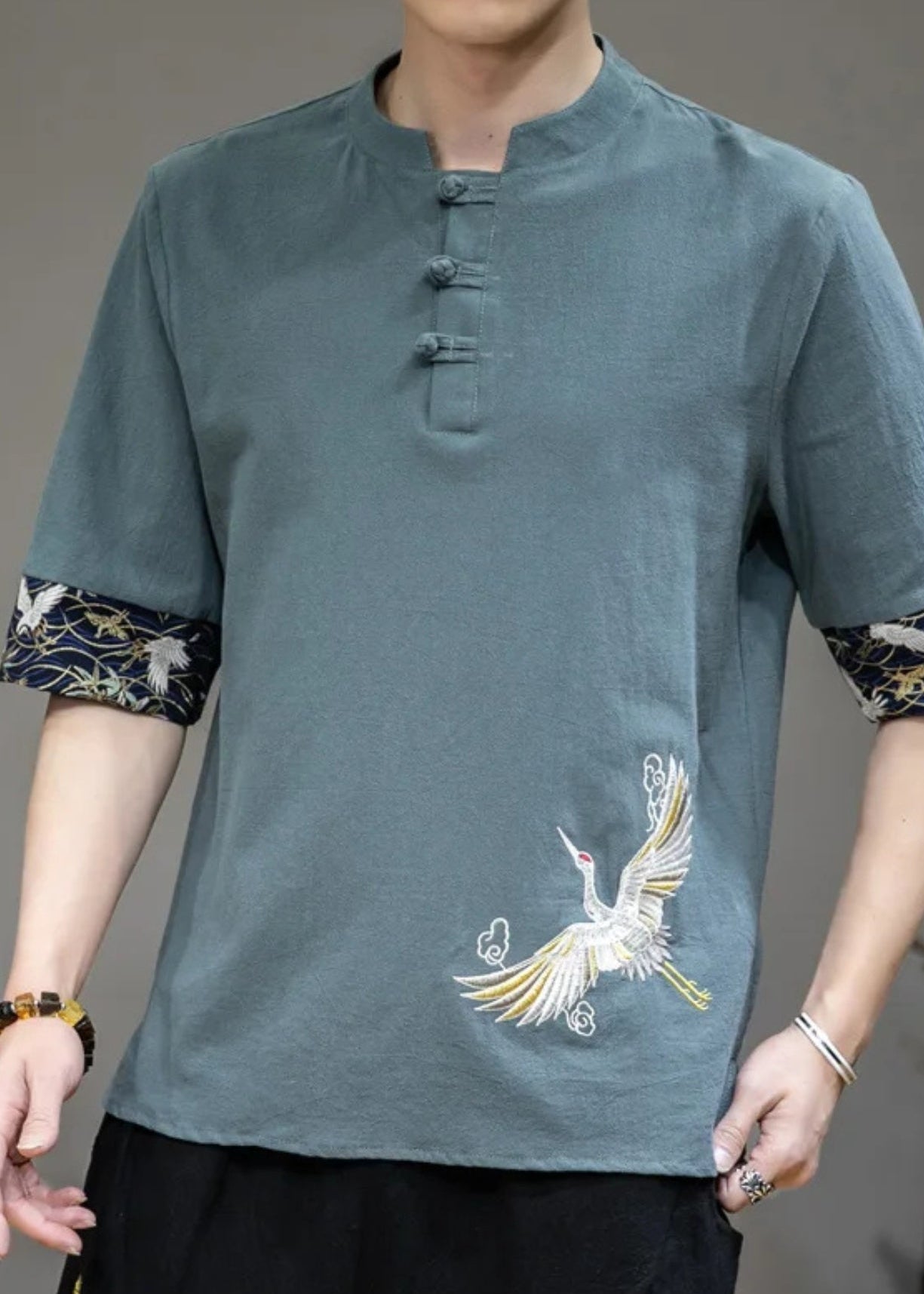 Chemise kimono grise Seiki