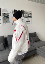 Doudoune asymétrique unisexe | Style kimono oversize