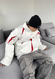 Doudoune asymétrique unisexe | Style kimono oversize