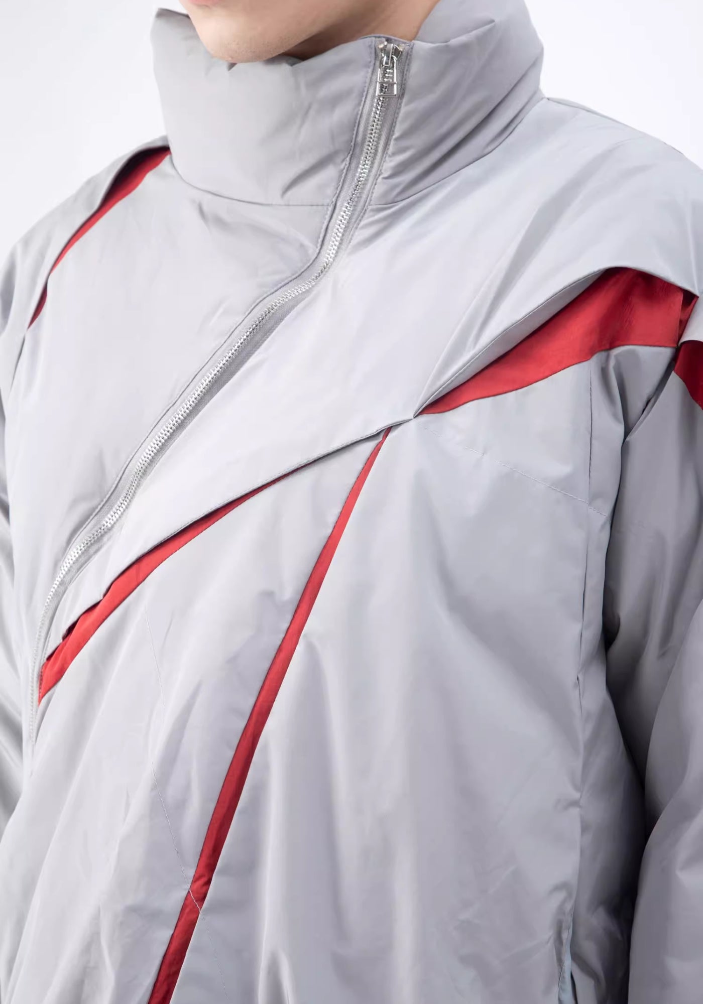 Doudoune asymétrique unisexe | Style kimono oversize