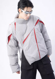 Doudoune asymétrique unisexe | Style kimono oversize