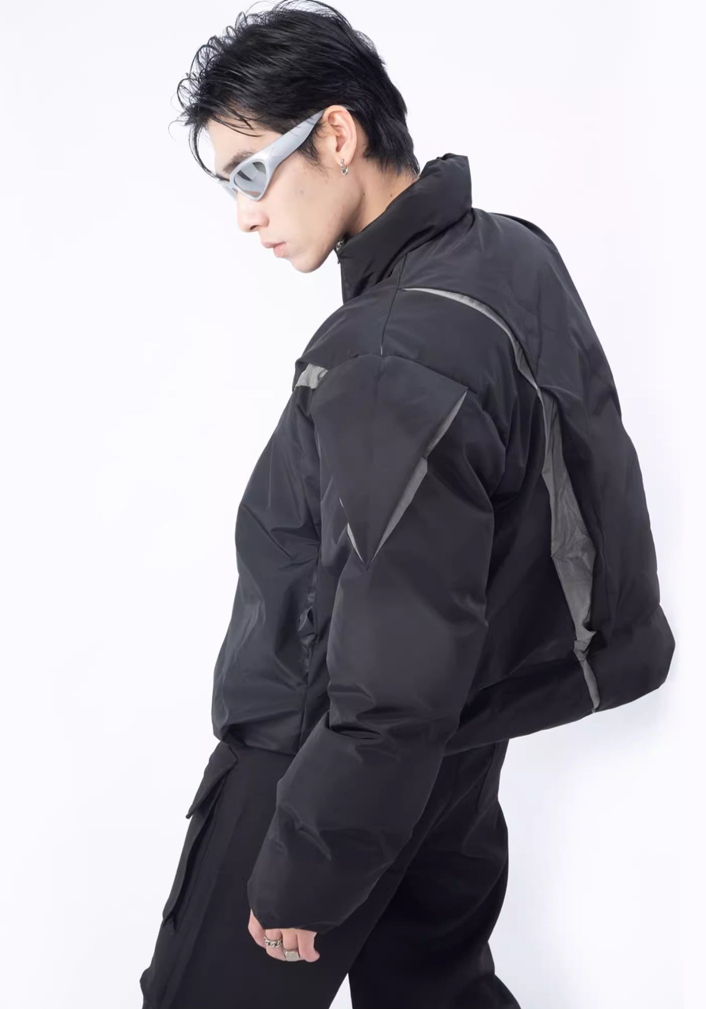 Doudoune asymétrique unisexe | Style kimono oversize