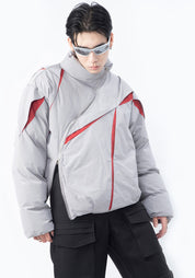 Doudoune asymétrique unisexe | Style kimono oversize