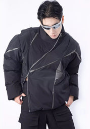 Doudoune asymétrique unisexe | Style kimono oversize