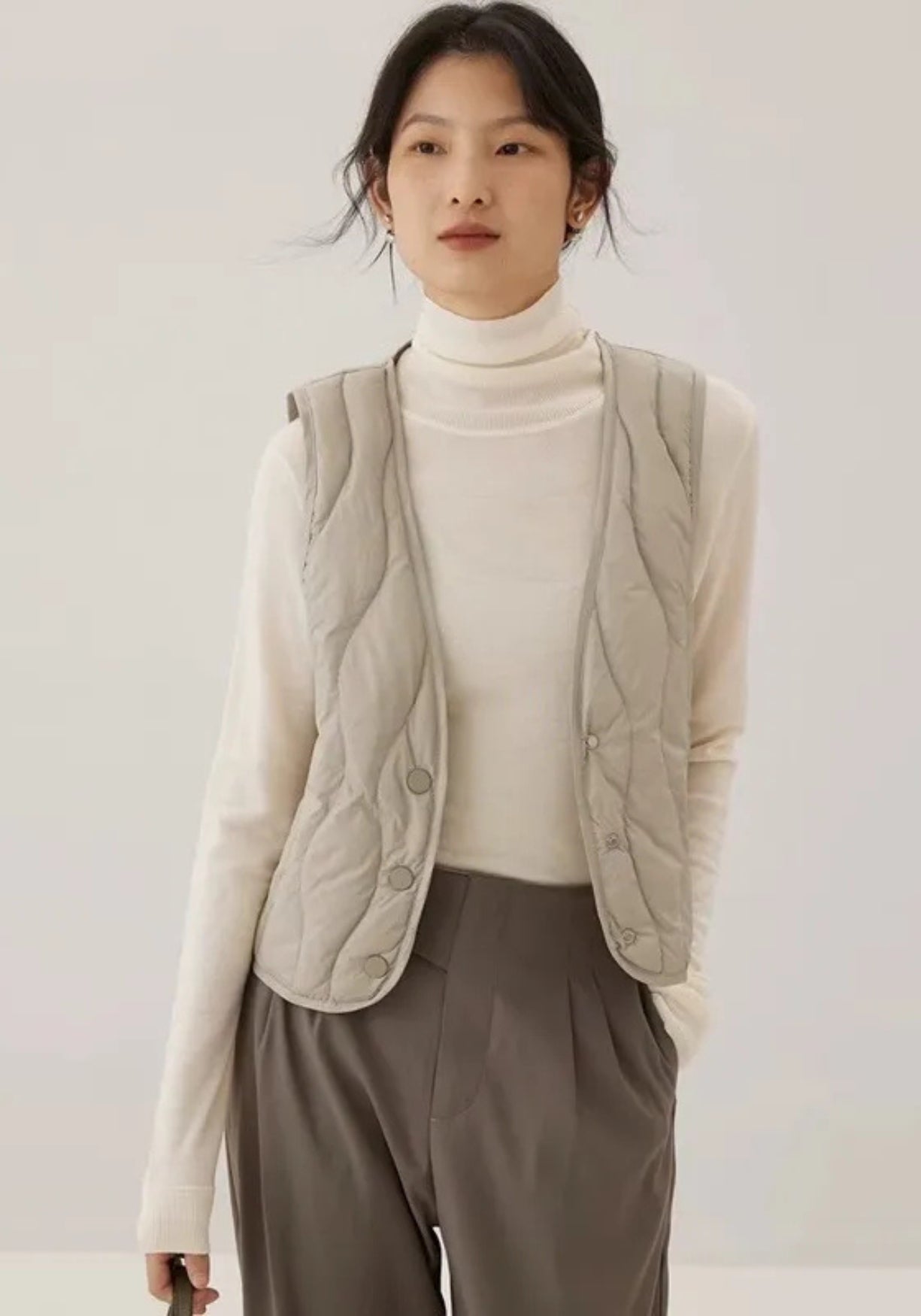 Gilet kimono | Edna Gris clair / S