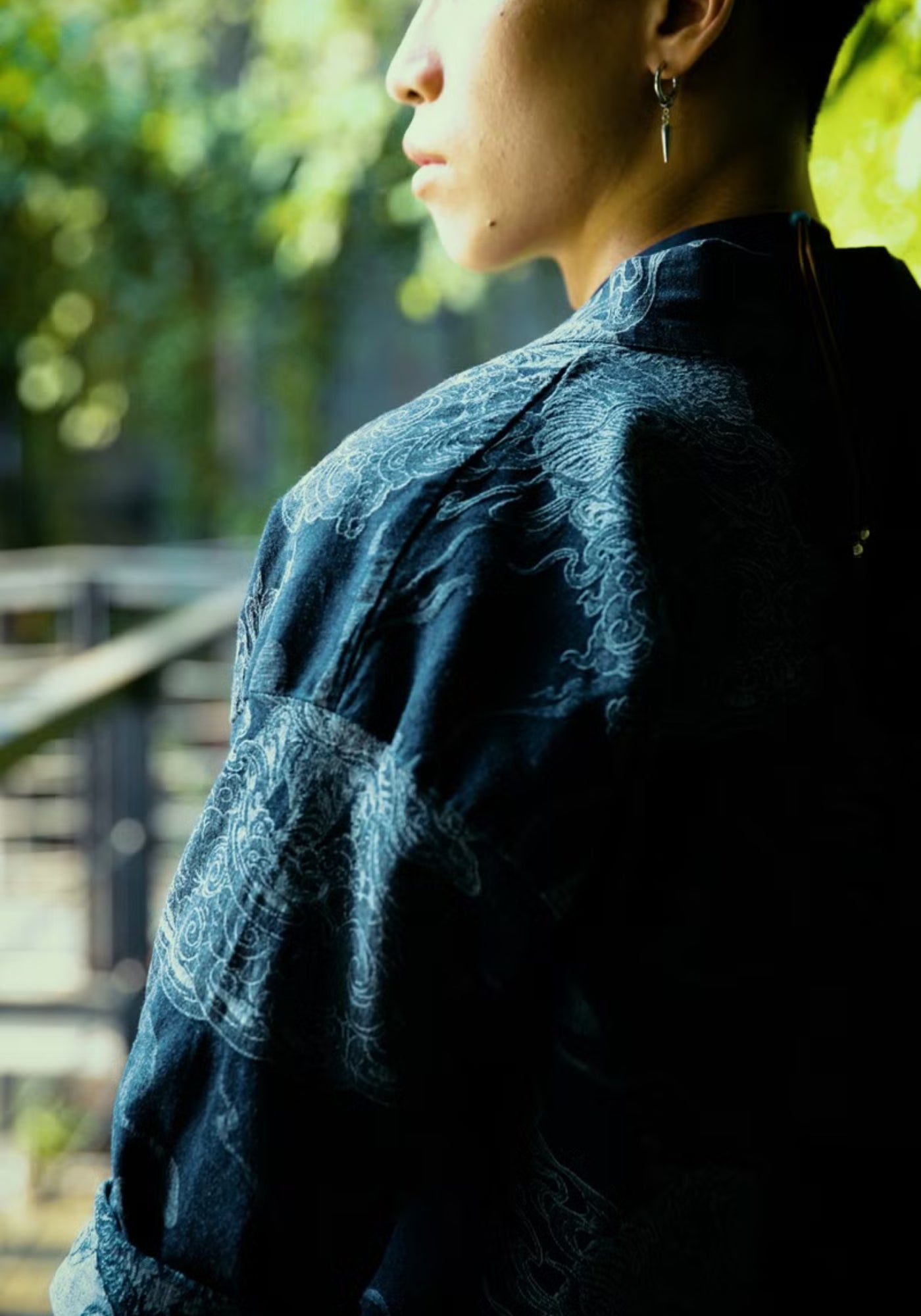 Haori bleu nuit en 100% coton