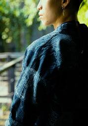 Haori bleu nuit en 100% coton
