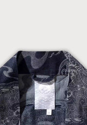 Haori bleu nuit en 100% coton