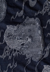 Haori bleu nuit en 100% coton