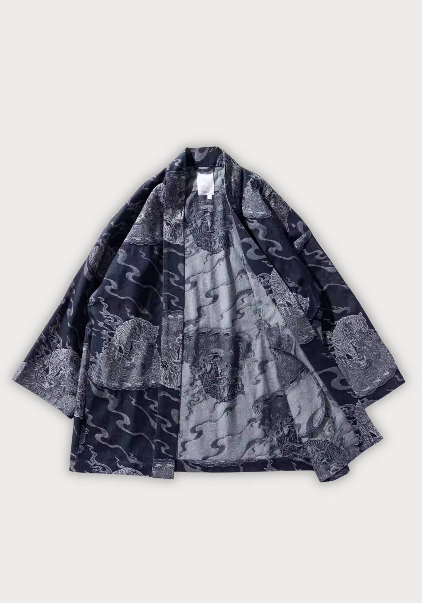 Haori bleu nuit en 100% coton