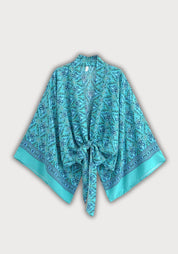 Kimono court cache-cœur | Hisamei Turquoise / S