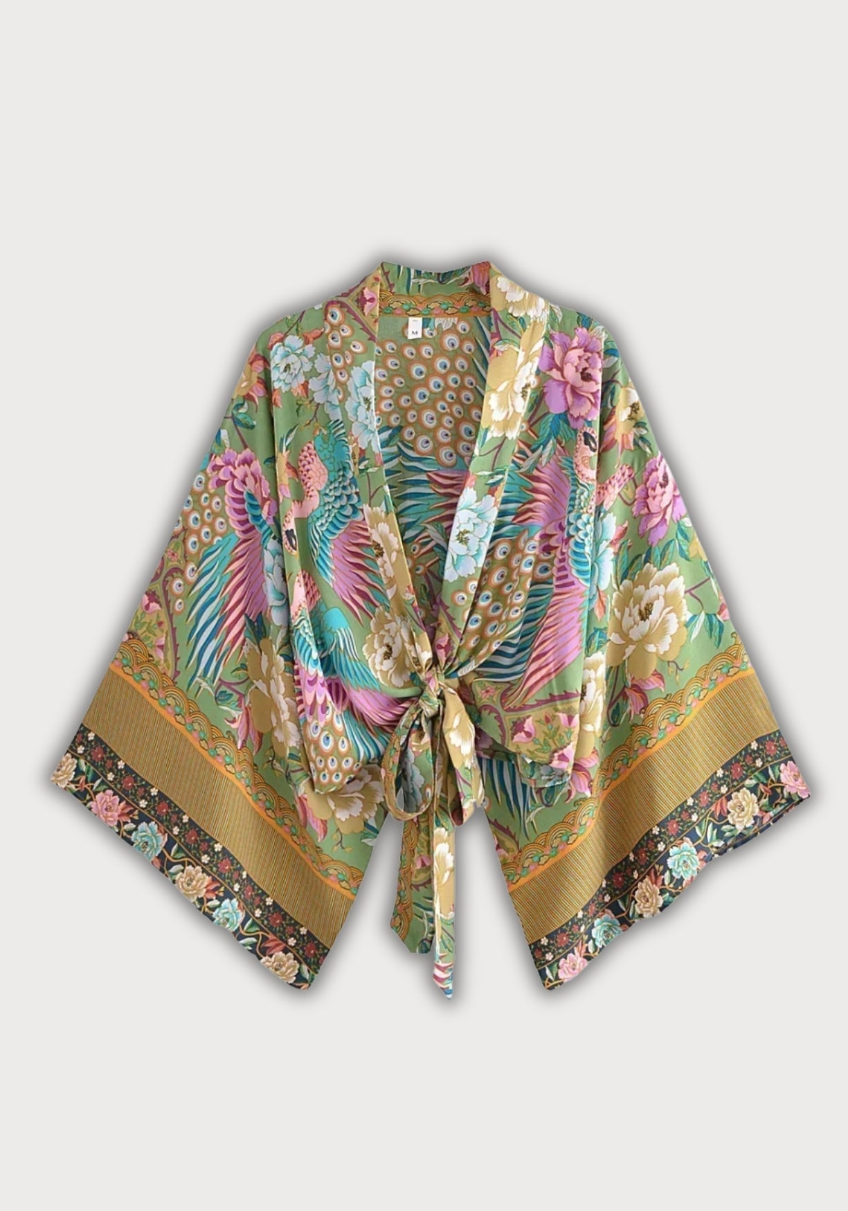 Kimono court cache-cœur | Midoriha Olive clair / S