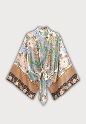 Kimono court cache-cœur | Shirohime Blanc perle / S