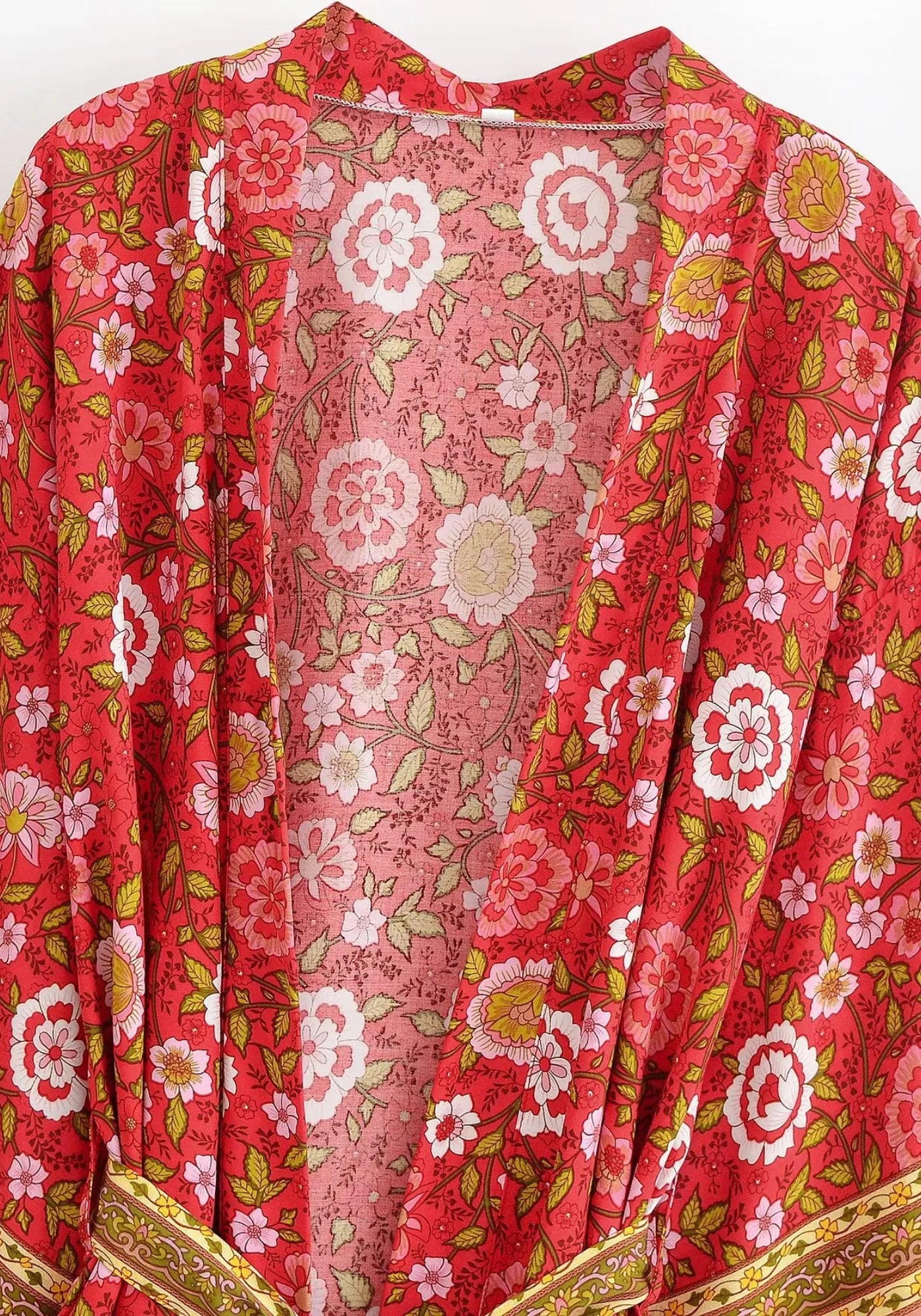 Kimono court rouge pour femme