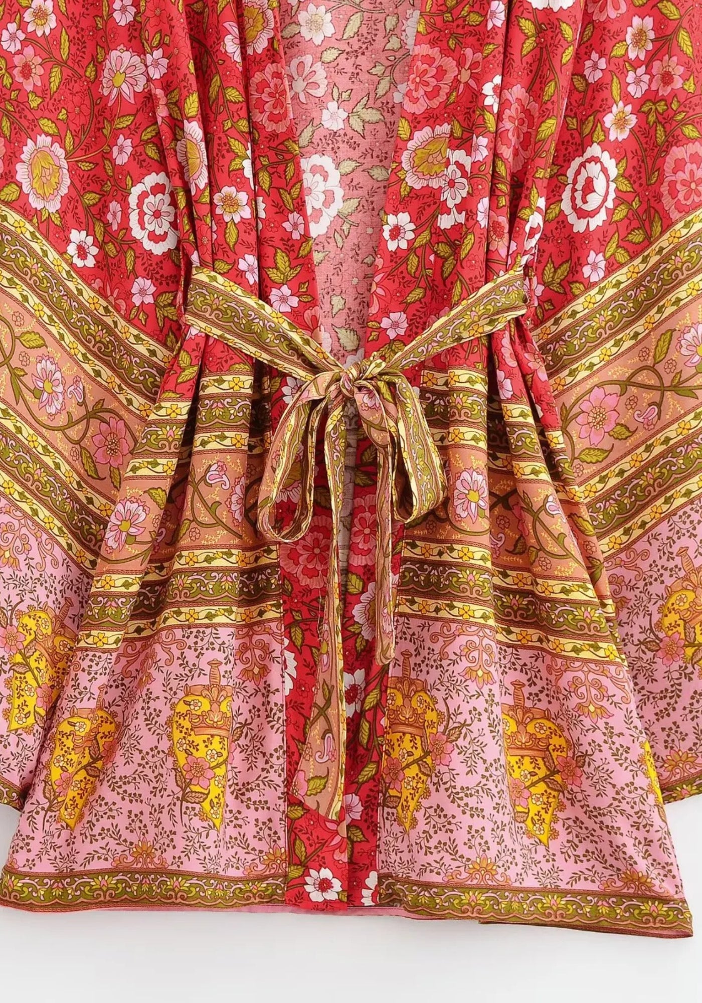 Kimono court rouge pour femme