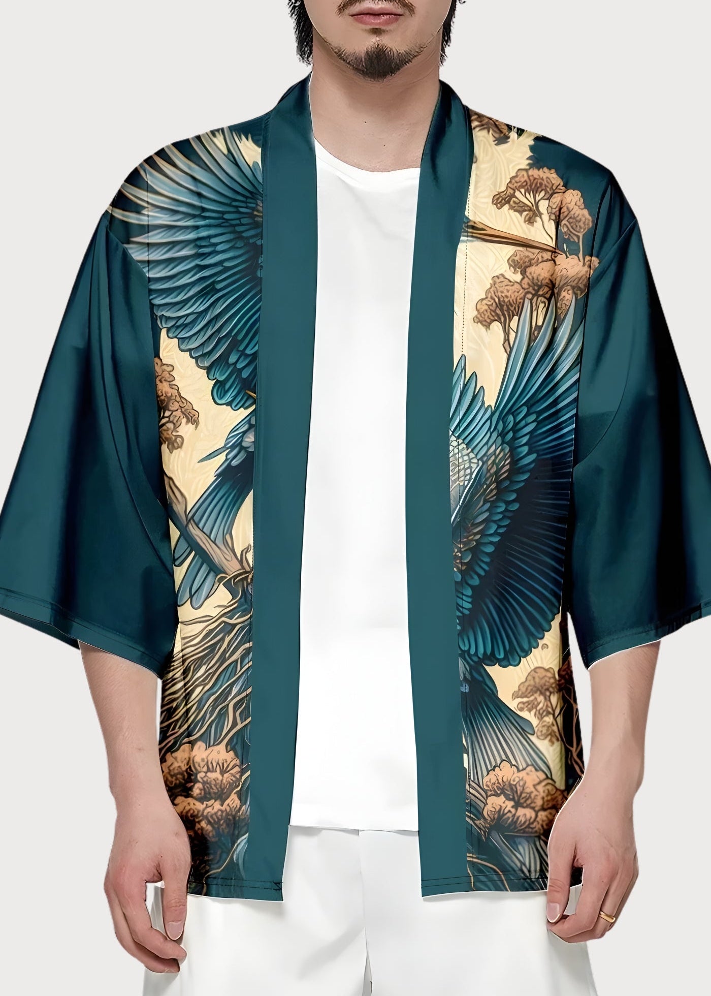Kimono japonais avec motif de hérons
