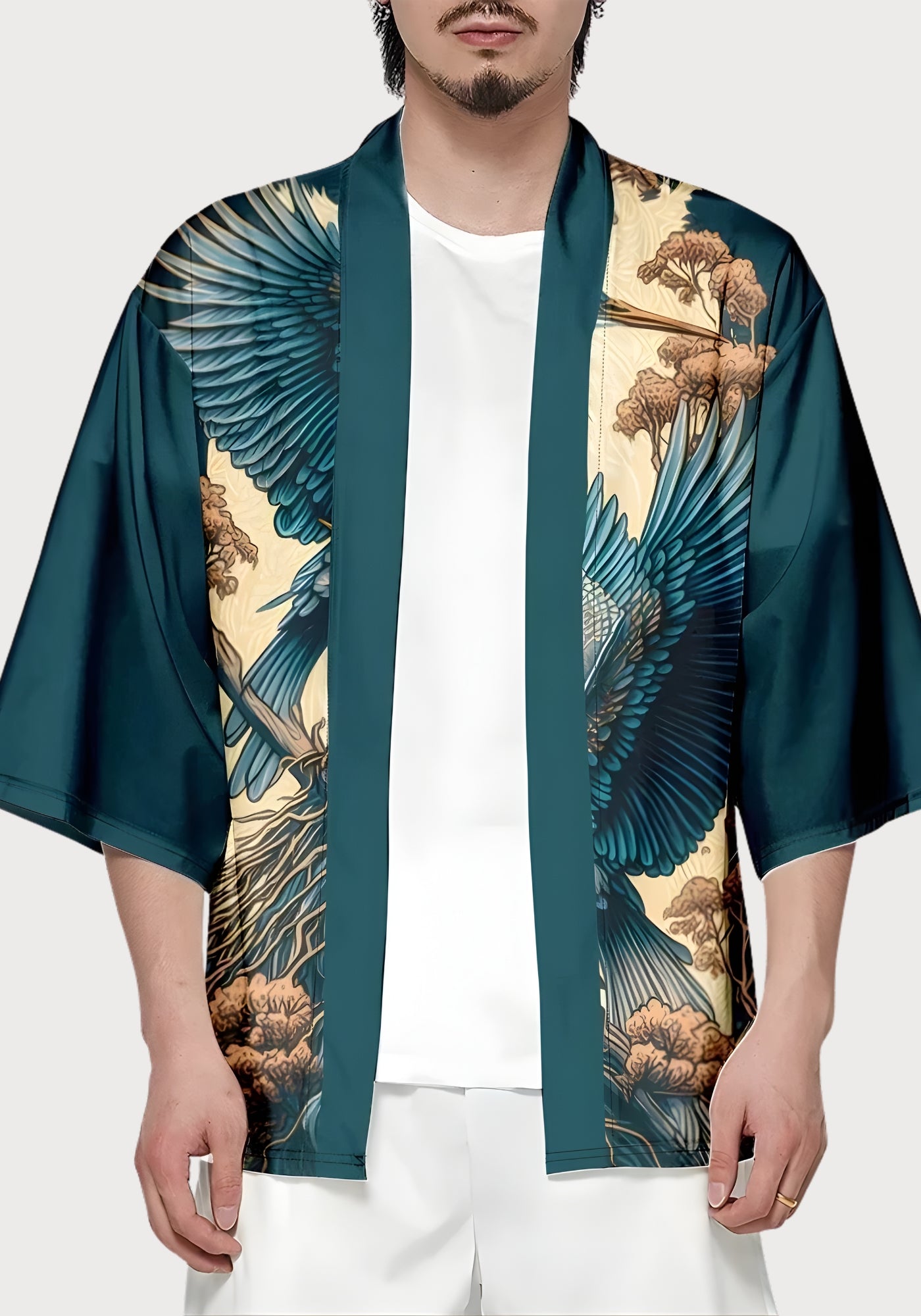 Kimono japonais avec motif de hérons