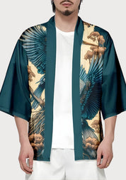 Kimono japonais avec motif de hérons