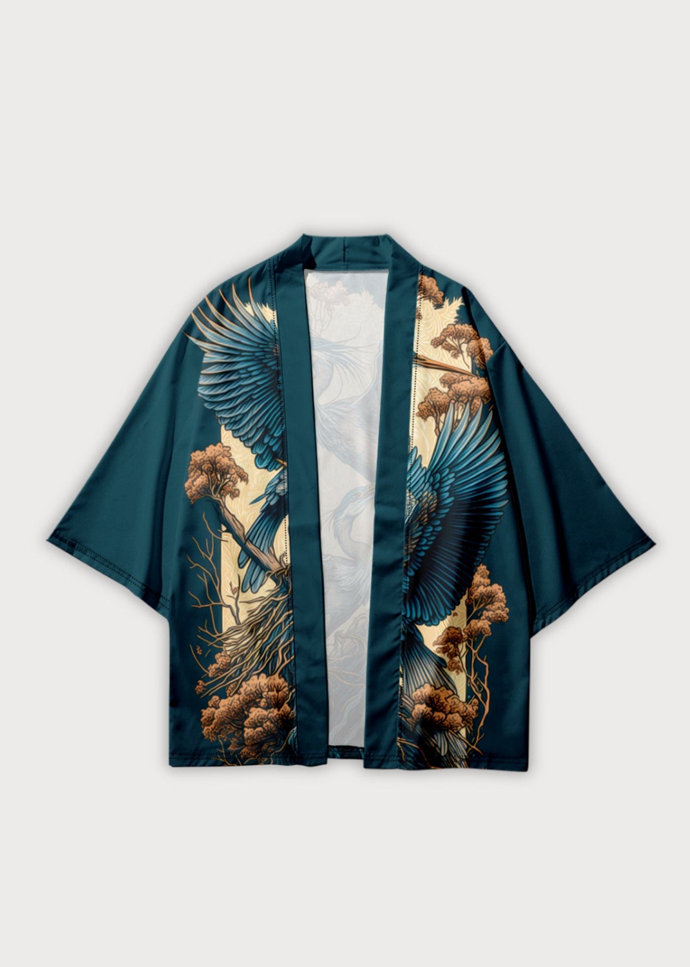 Kimono japonais avec motif de hérons