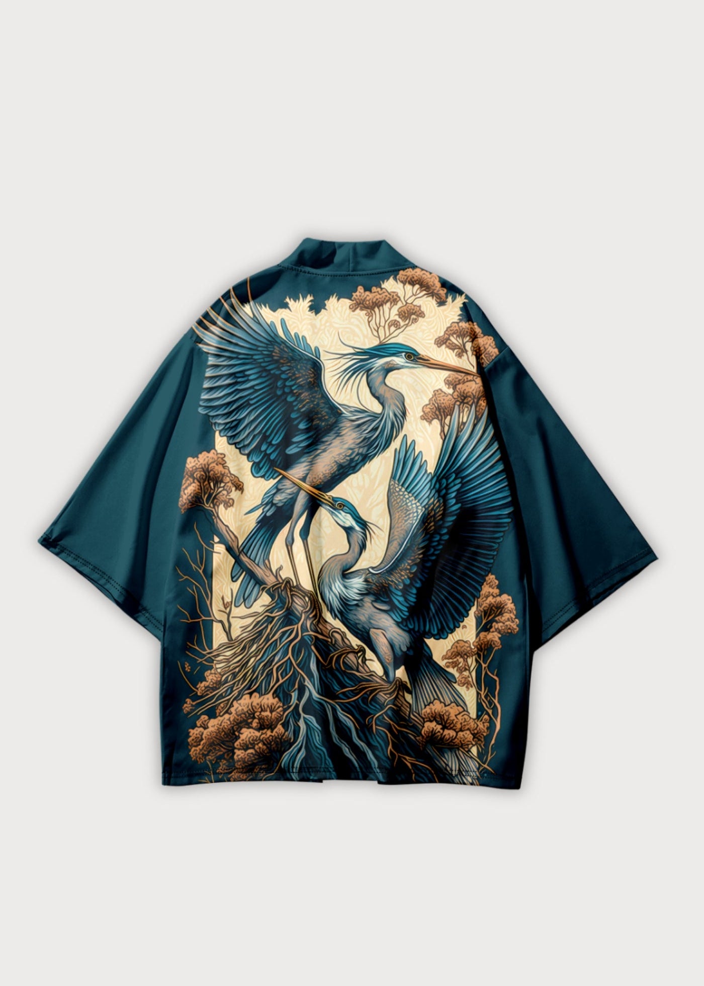 Kimono japonais avec motif de hérons