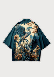 Kimono japonais avec motif de hérons