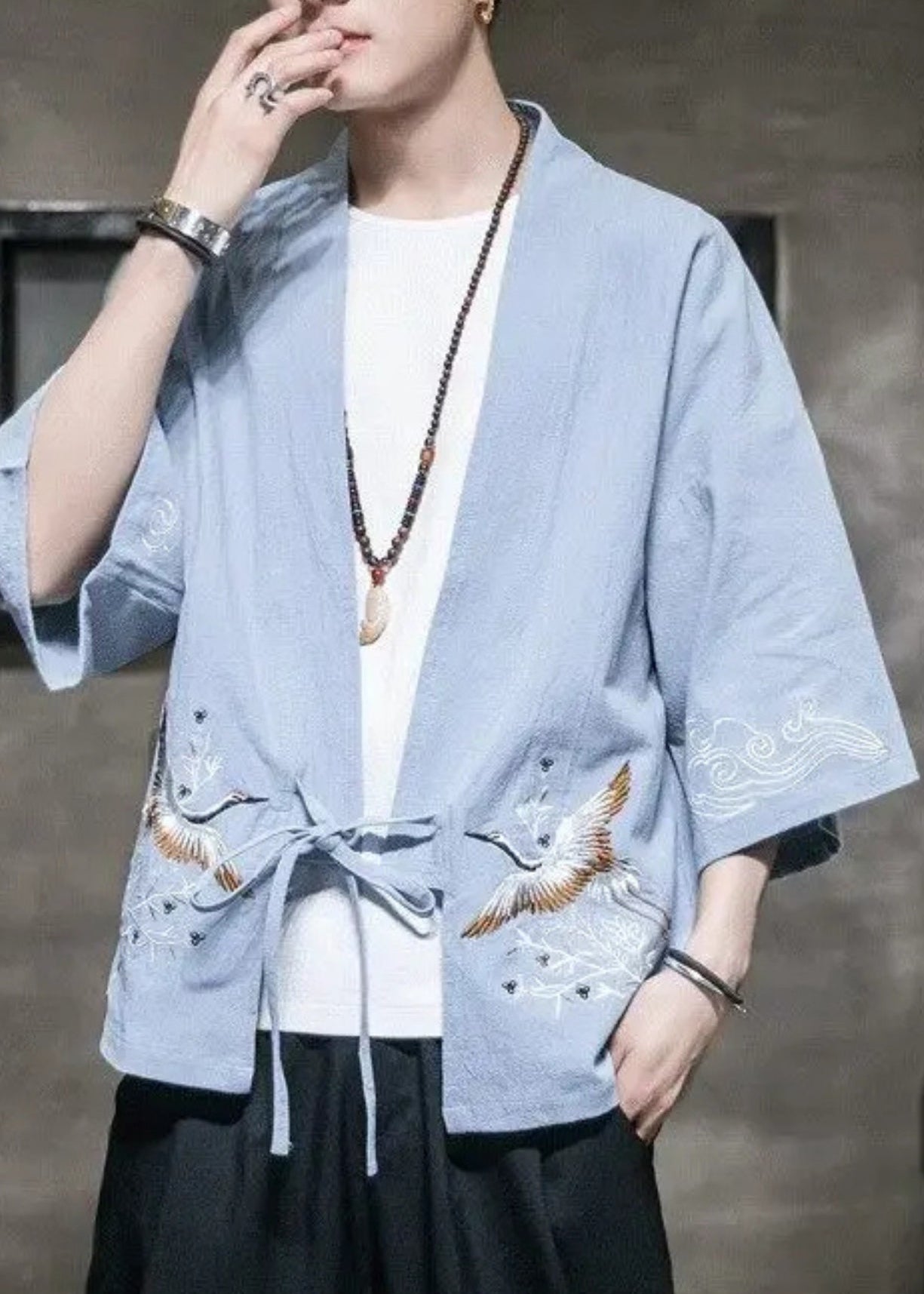 kimono japonais Asaumi Bleu
