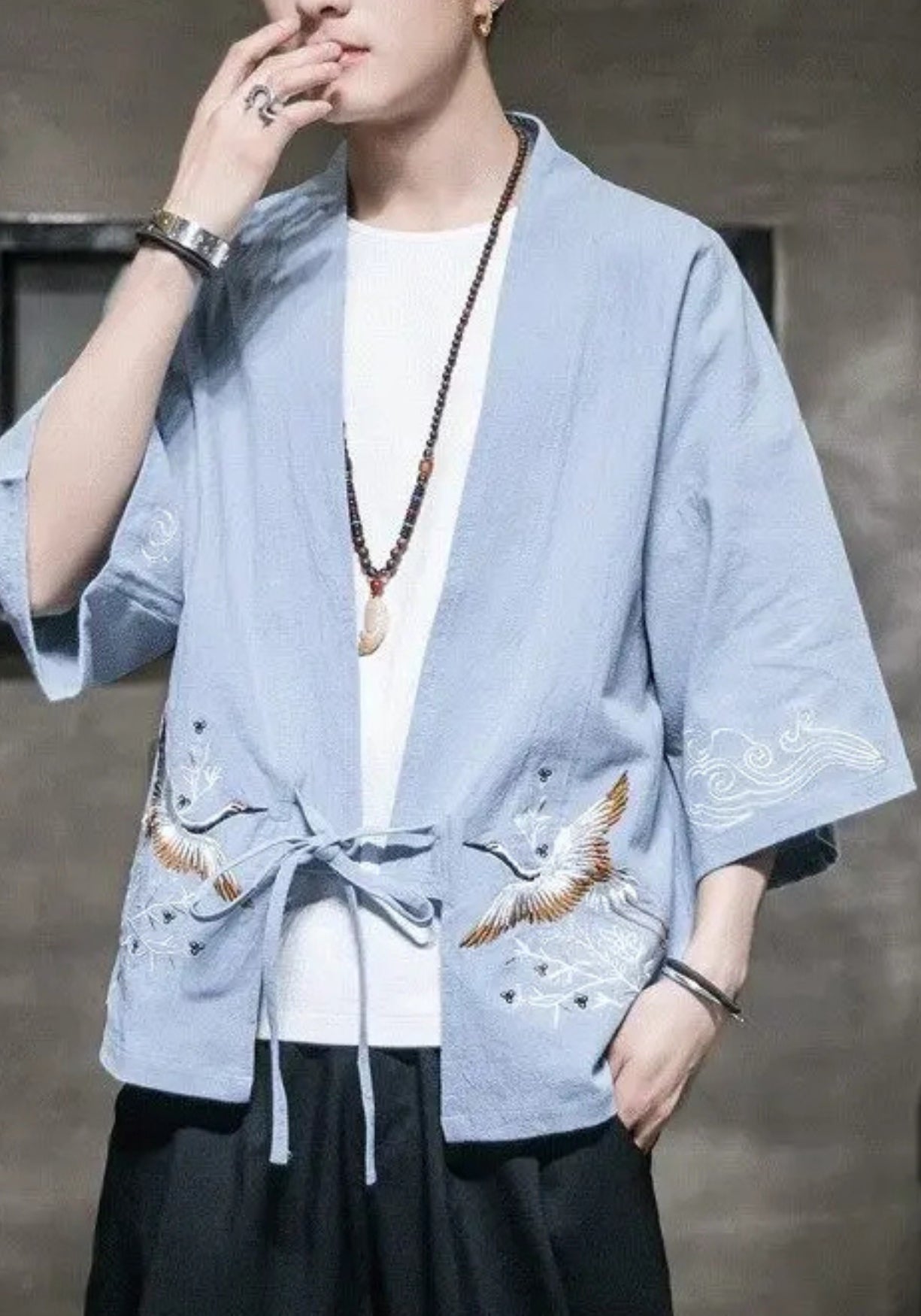 kimono japonais Asaumi Bleu