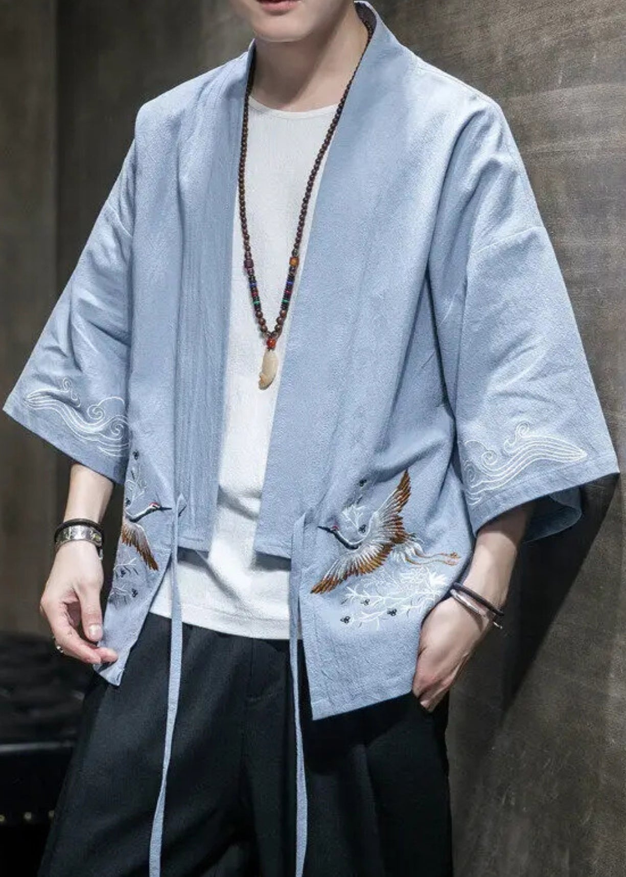 kimono japonais Asaumi Bleu