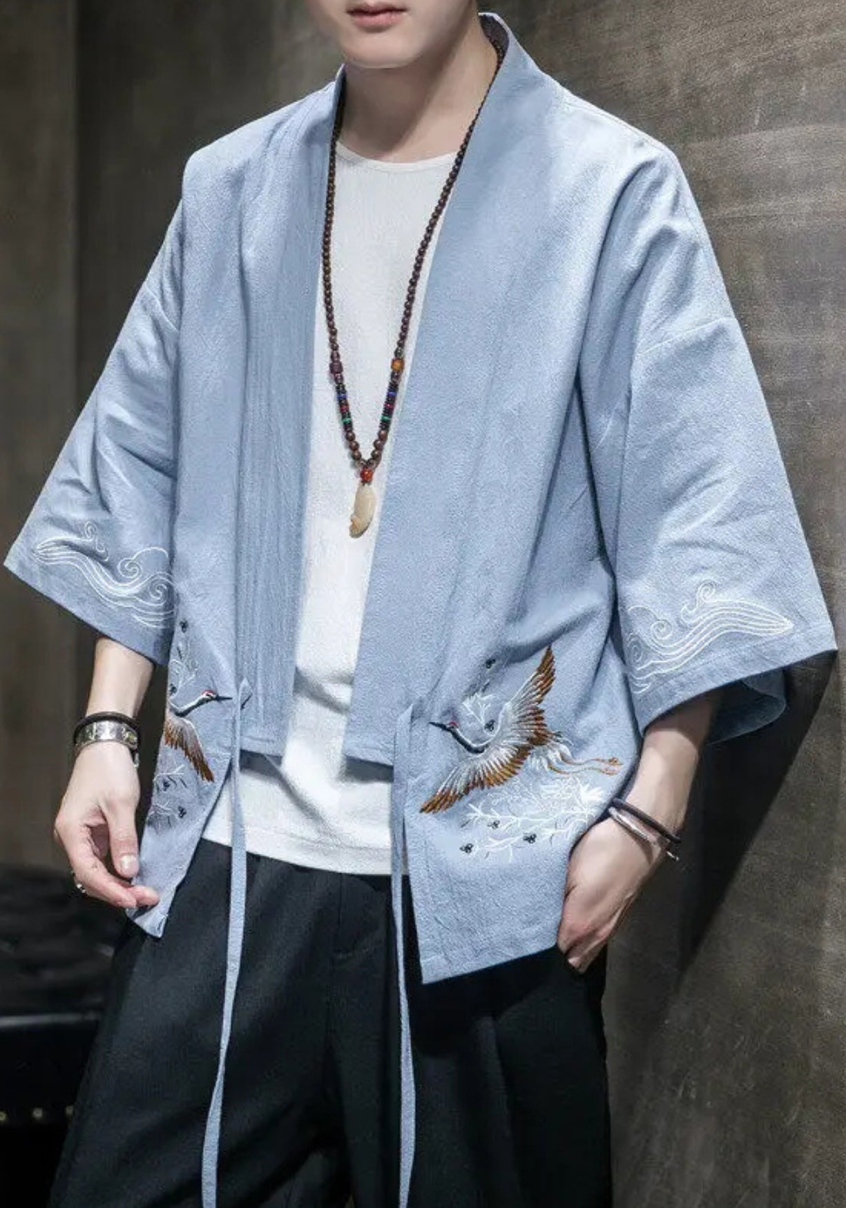kimono japonais Asaumi Bleu
