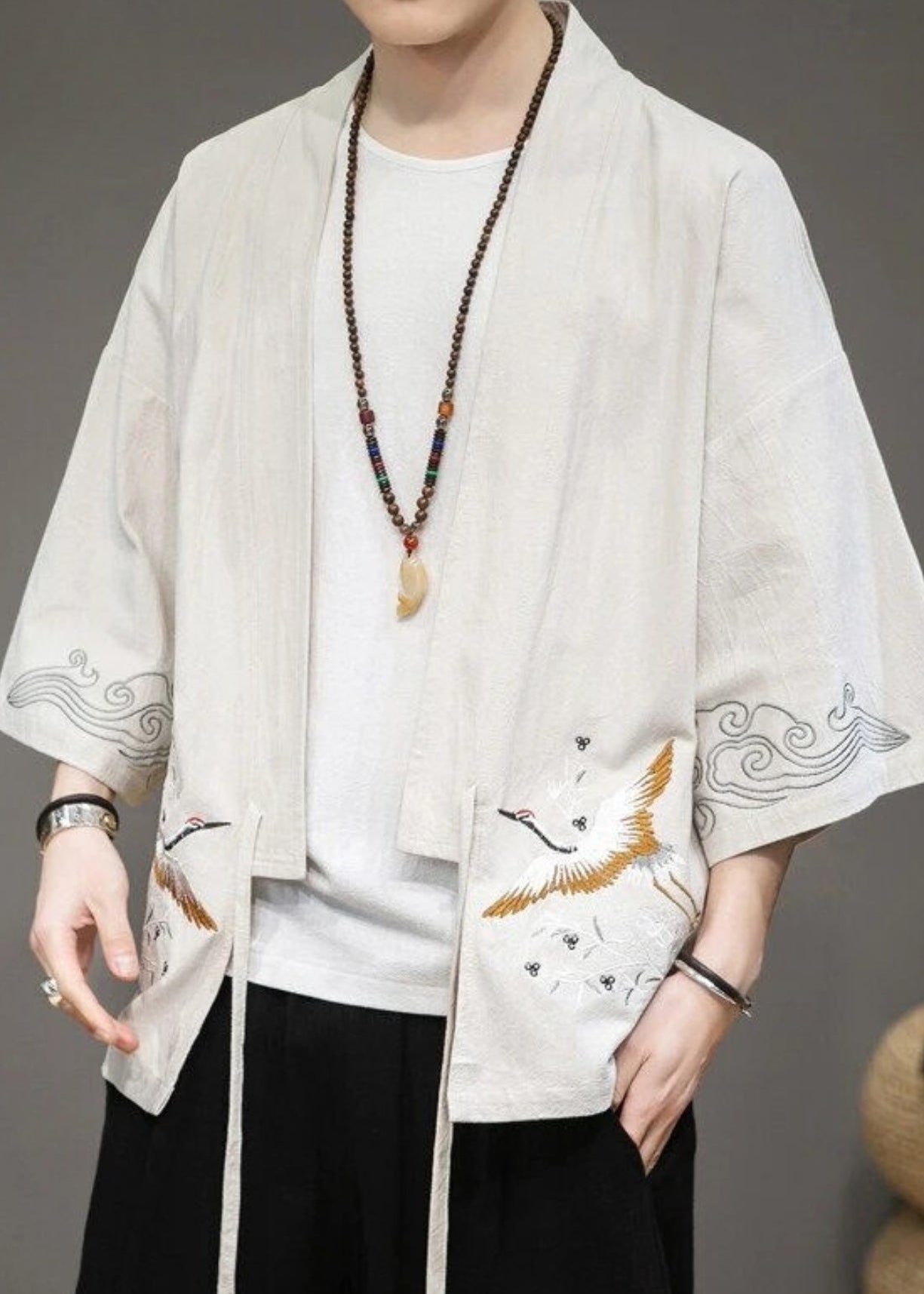 kimono japonais asaumi beige