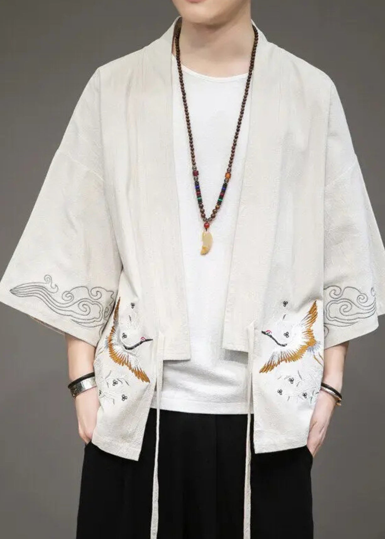 kimono japonais asaumi beige