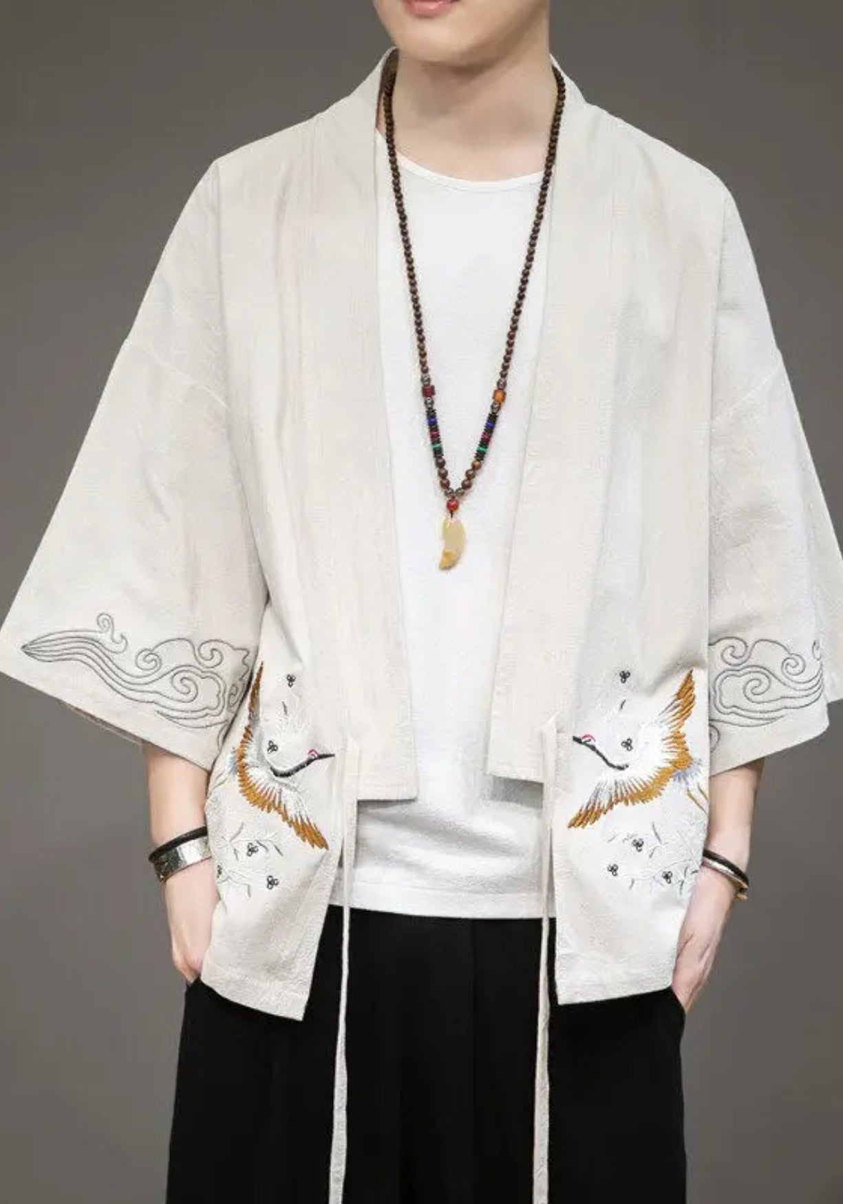 kimono japonais asaumi beige
