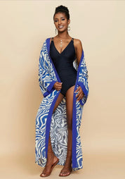 Kimono long à motif zébré