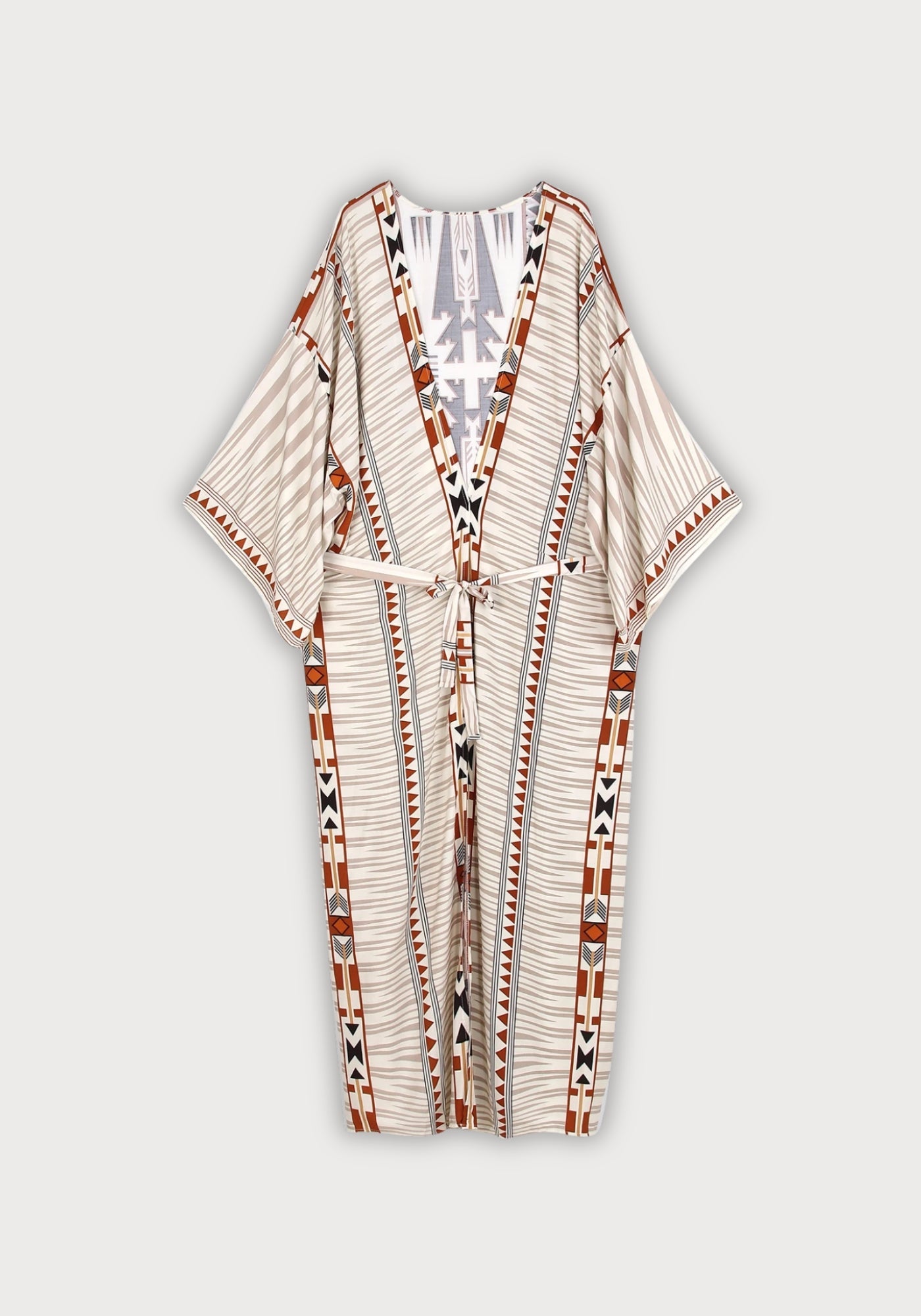 Kimono long beige pour femme