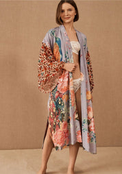 Kimono long de plage | Cache-Cœur Lavande / Unique