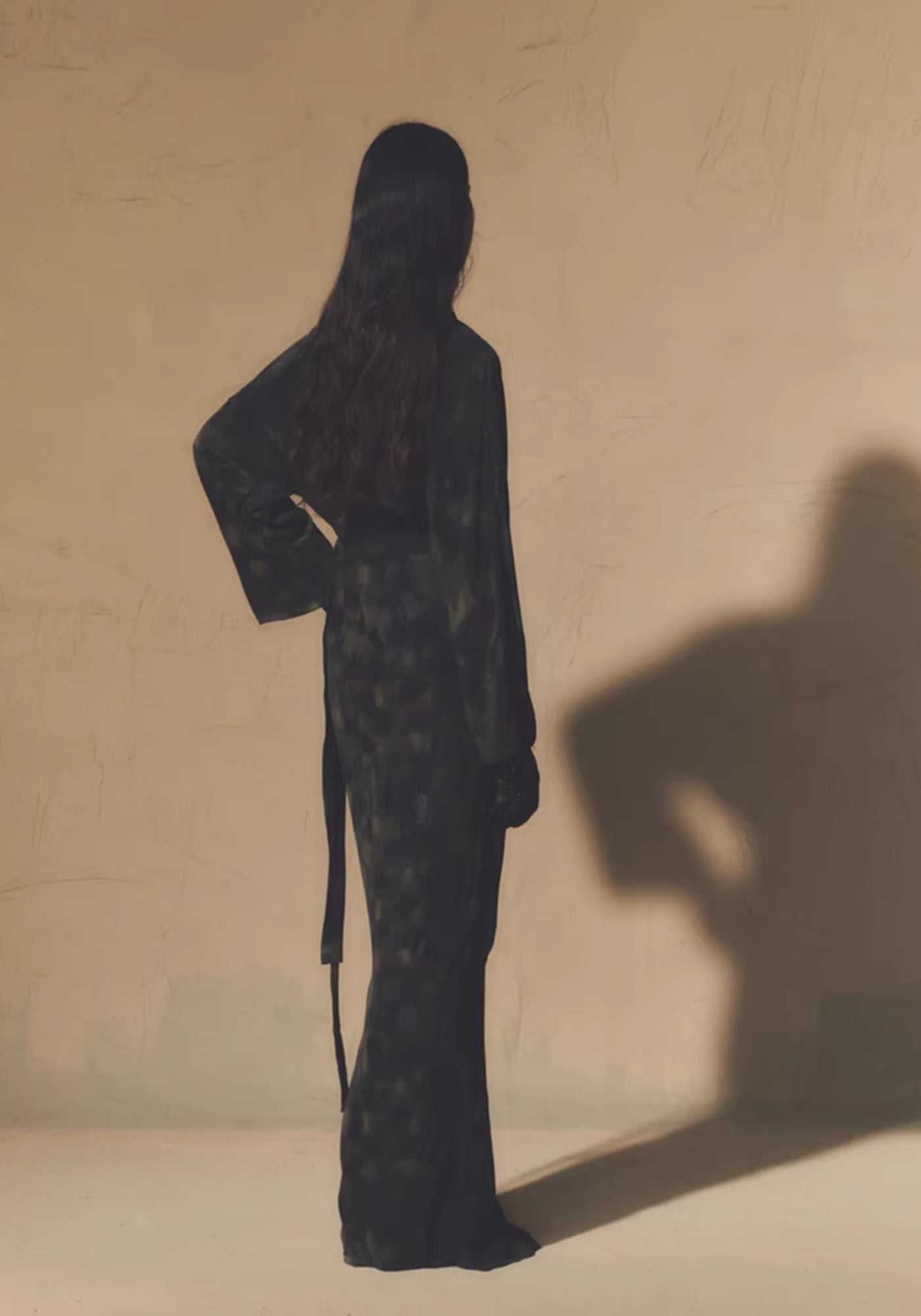 Kimono long en soie pour femme