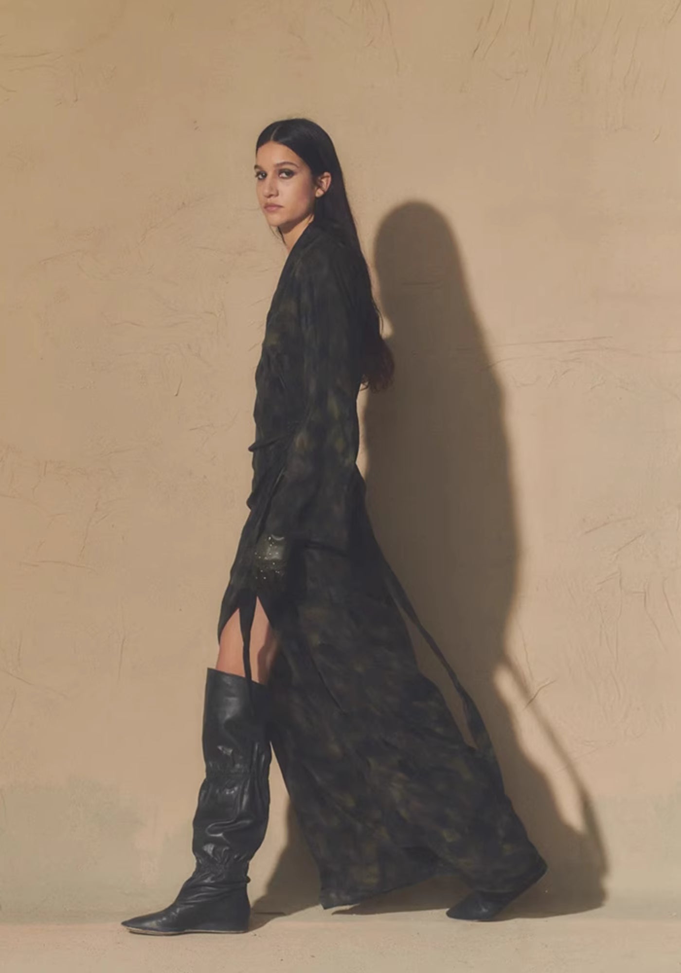 Kimono long en soie pour femme